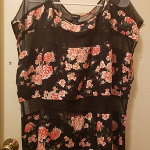 Torrid floral sheer top size 3